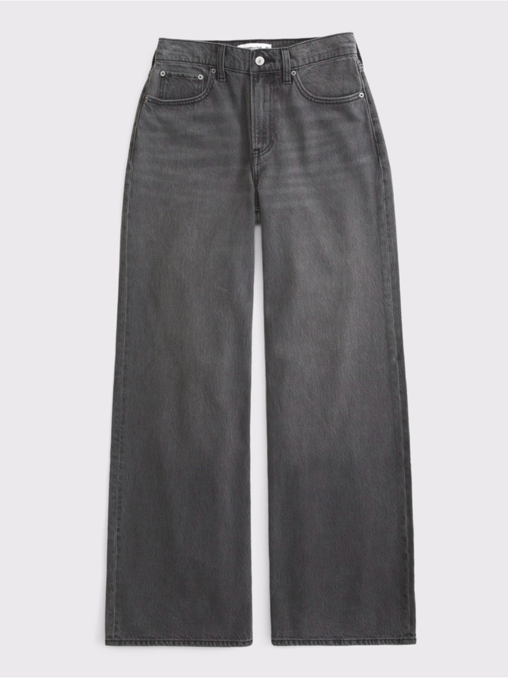 Abercrombie Curve Love High-Rise Wide Leg Jeans in Washed Black